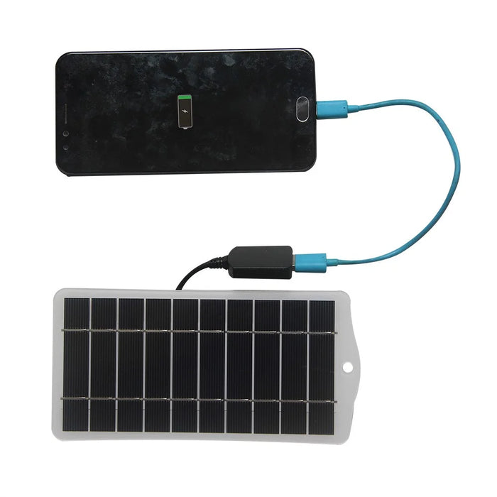 2.5W 5V Solar Panel Phone Fan Light Charger with USB Output Port - Black - 6
