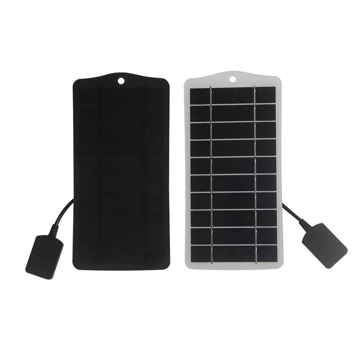2.5W 5V Solar Panel Phone Fan Light Charger with USB Output Port - Black - 7