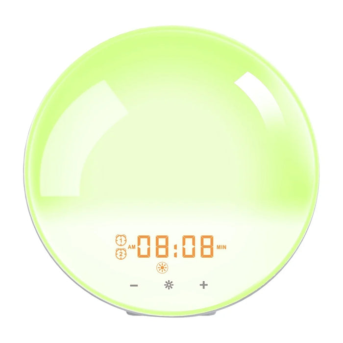 SH-01 Sunrise / Sunset Simulation Smart Wake Up Lamp Alarm Clock 7 Color Atmosphere Lamp with FM Function - EU Plug - 2