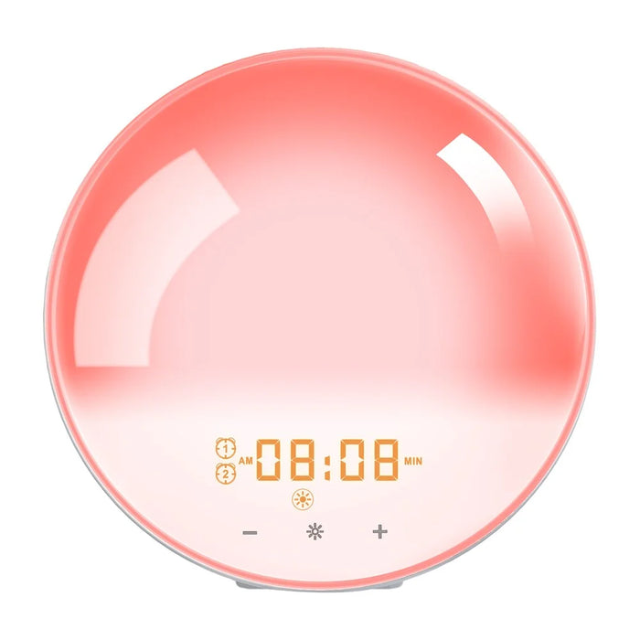 SH-01 Sunrise / Sunset Simulation Smart Wake Up Lamp Alarm Clock 7 Color Atmosphere Lamp with FM Function - EU Plug - 3