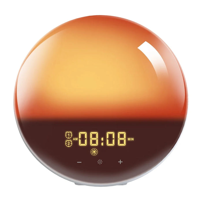 SH-01 Sunrise / Sunset Simulation Smart Wake Up Lamp Alarm Clock 7 Color Atmosphere Lamp with FM Function - EU Plug - 4