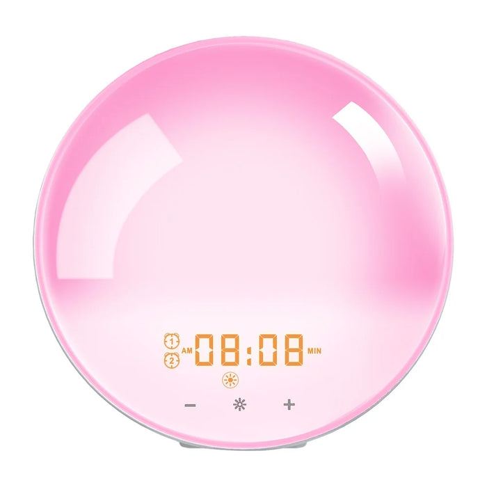 SH-01 Sunrise / Sunset Simulation Smart Wake Up Lamp Alarm Clock 7 Color Atmosphere Lamp with FM Function - EU Plug - 5