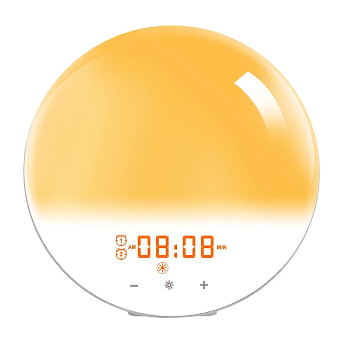 SH-01 Sunrise / Sunset Simulation Smart Wake Up Lamp Alarm Clock 7 Color Atmosphere Lamp with FM Function - EU Plug - 6