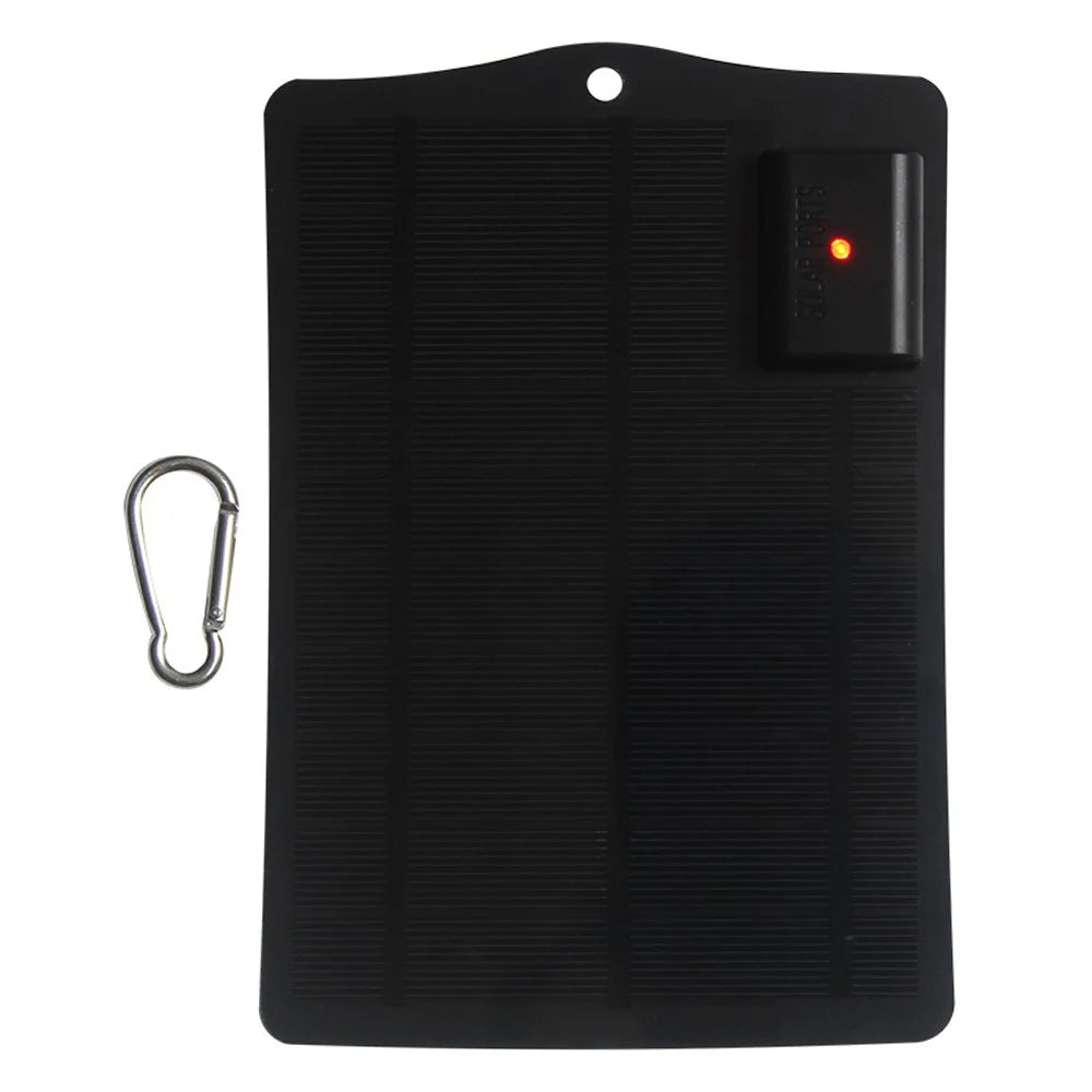 3.5W 5V Solar Panel Phone Fan Flashlight Charger with USB Output Port - Black - 1