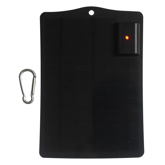 3.5W 5V Solar Panel Phone Fan Flashlight Charger with USB Output Port - Black - 1