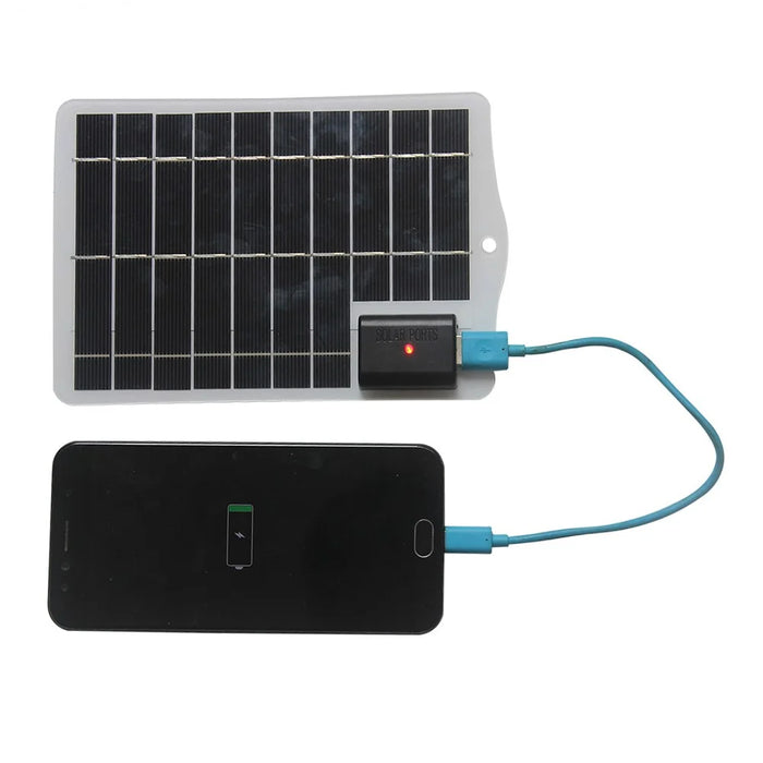 3.5W 5V Solar Panel Phone Fan Flashlight Charger with USB Output Port - Black - 7