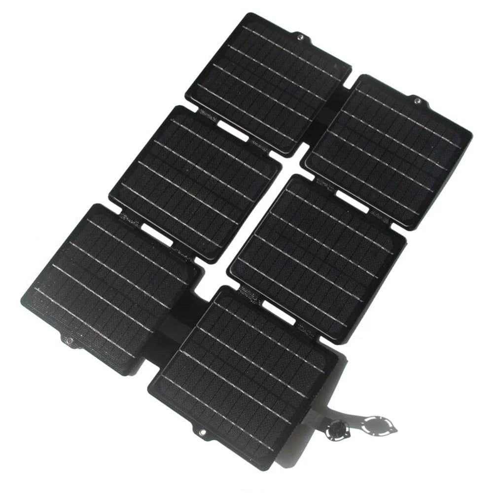 Portable 30W 5V / 12V ETFE Solar Panel Foldable Mobile Phone Charger - Black - 1