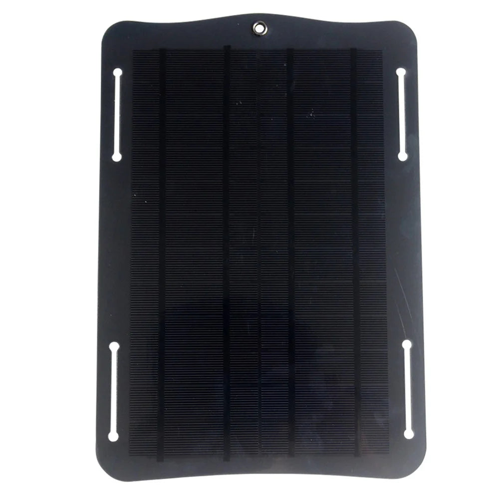 10W 5V Solar Panel USB Output Port Outdoor Phone Fan Flashlight Charger - 1