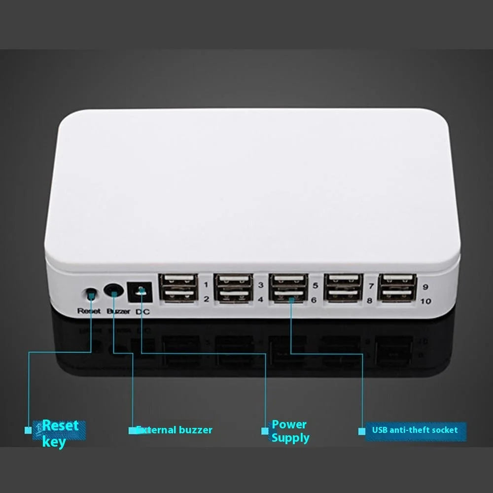 10 Interface Laptop Intelligent Anti-Theft Alarm System Mouse Keyboard Anti-Theft Alarm Device - EU Plug - 3