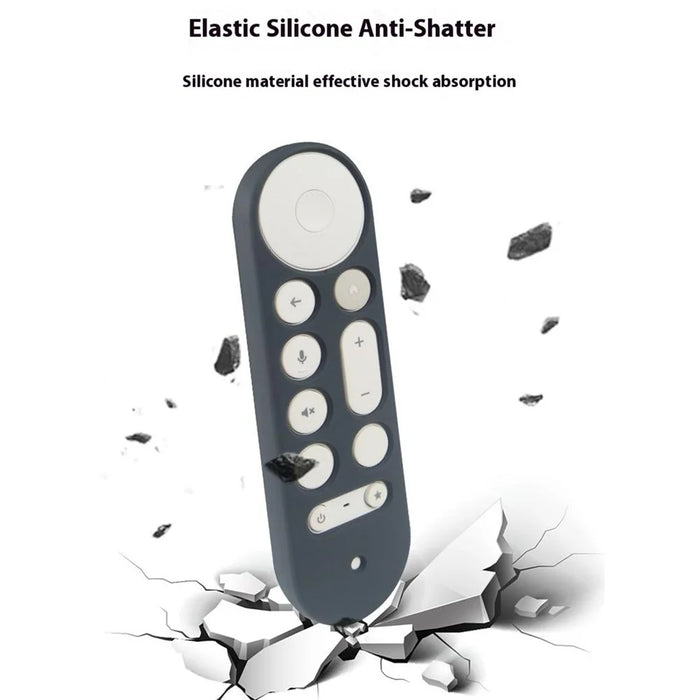 For Google TV Streamer Voice Remote Silicone Case TV Accessories Remote Control Protective Cover with Strap - Grey - 3