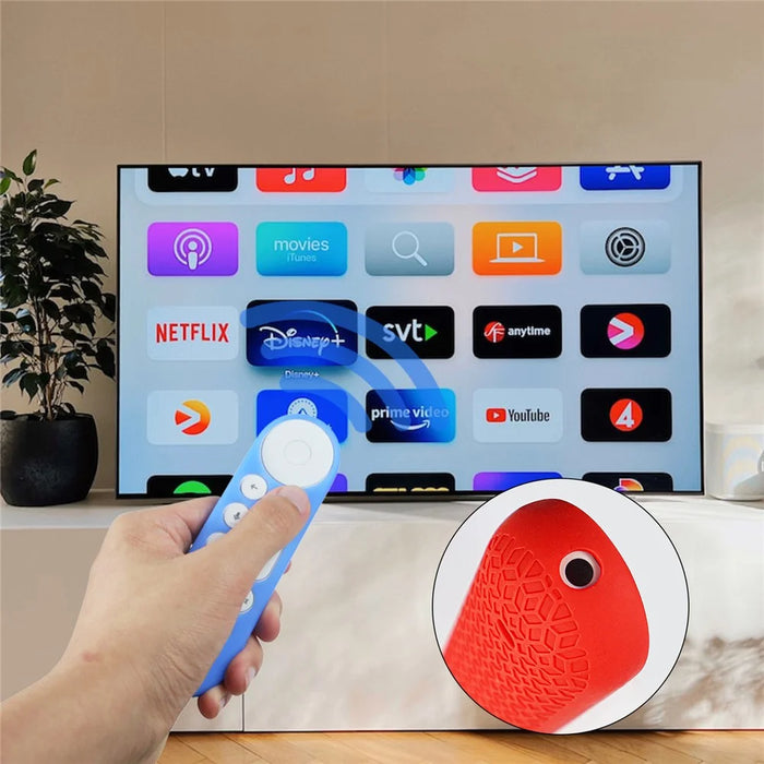 For Google TV Streamer Voice Remote Silicone Case TV Accessories Remote Control Protective Cover with Strap - Grey - 5