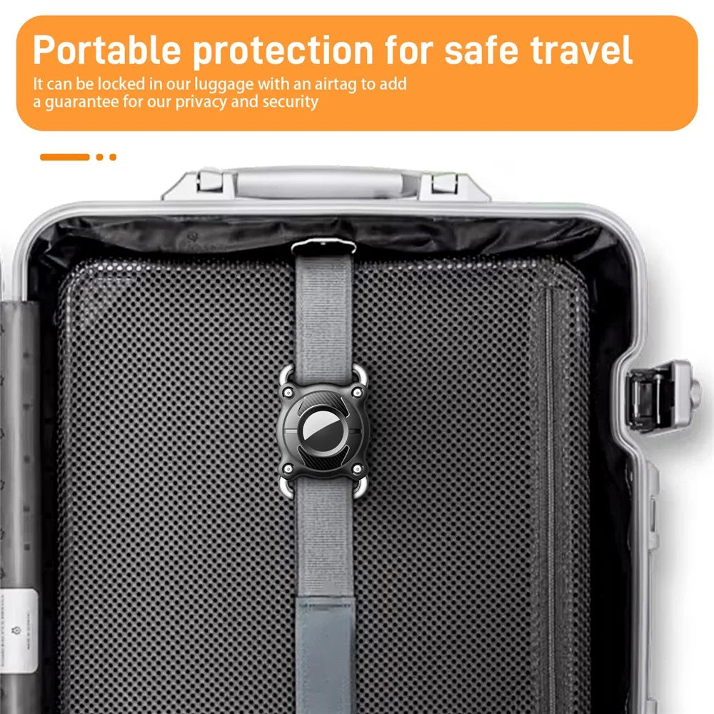 For Apple AirTag Locator PC Protective Case Waterproof Cover with Bell - Black - 7