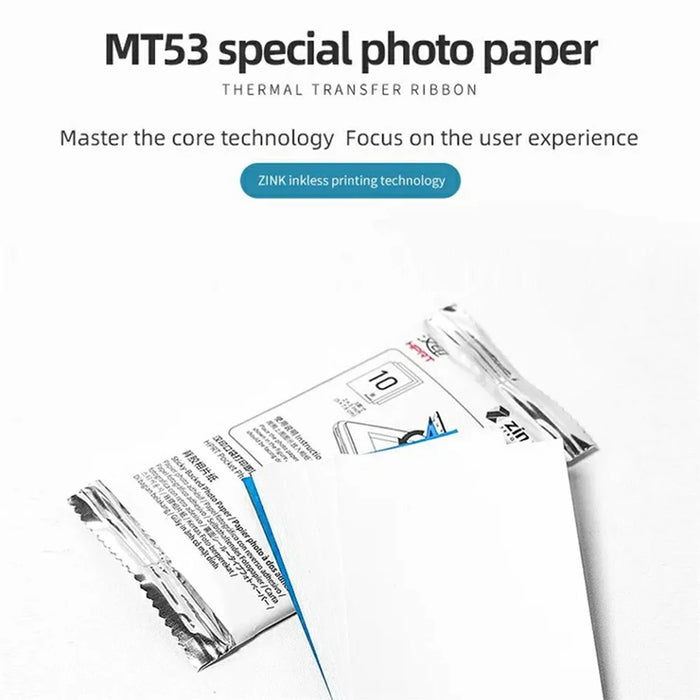 10Pcs for HPRT MT53 Mini Printer 3-inch Self-Adhesive Photo Paper - 2