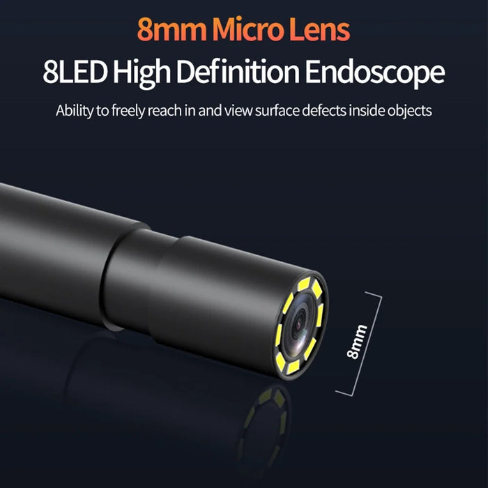 T42-AV 8mm Single Lens Endoscope 4.3 Inch IPS Screen 1080P HD Handheld Inspection Camera - 100m Wire - 6