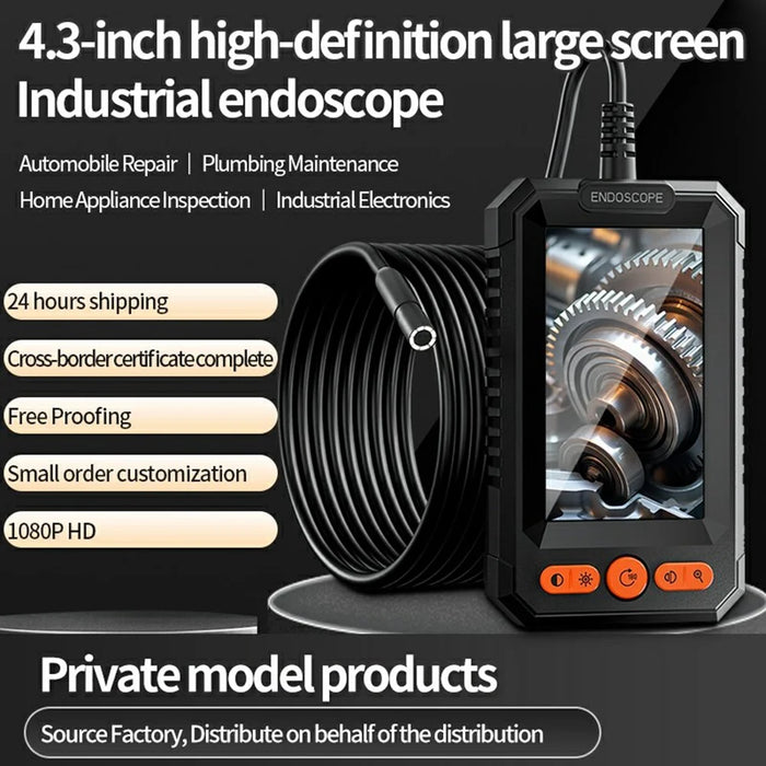 T40-AV 8mm Single Lens Endoscope 4.3 Inch IPS Screen 1080P HD Handheld Inspection Camera - 100m Wire - 2
