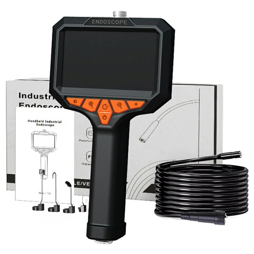 T32-AV 8mm Single Lens Endoscope 4.3 Inch Screen 1080P HD Handheld Inspection Camera - 3.5m Hard Wire - 1