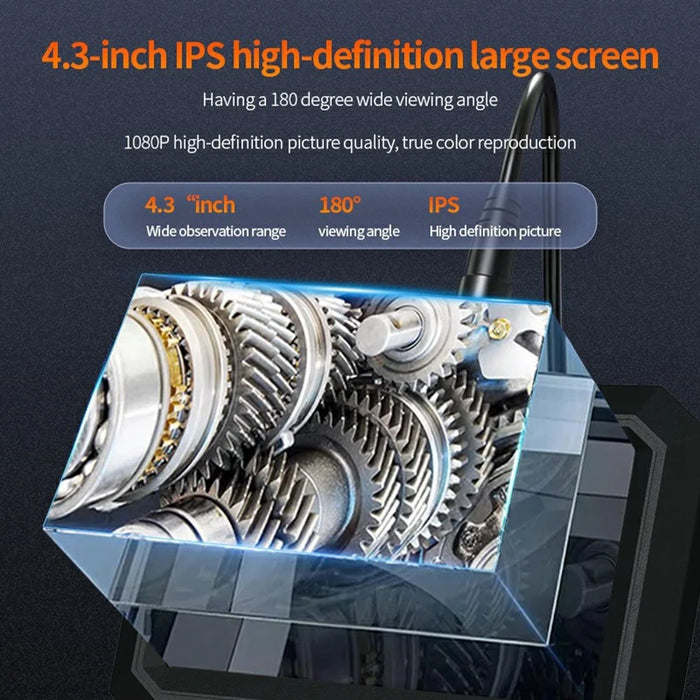 T32-AV 8mm Single Lens Endoscope 4.3 Inch Screen 1080P HD Handheld Inspection Camera - 3.5m Hard Wire - 3