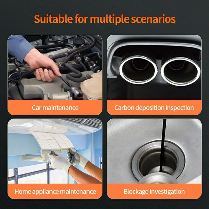 T32-AV 8mm Single Lens Endoscope 4.3 Inch Screen 1080P HD Handheld Inspection Camera - 3.5m Hard Wire - 5