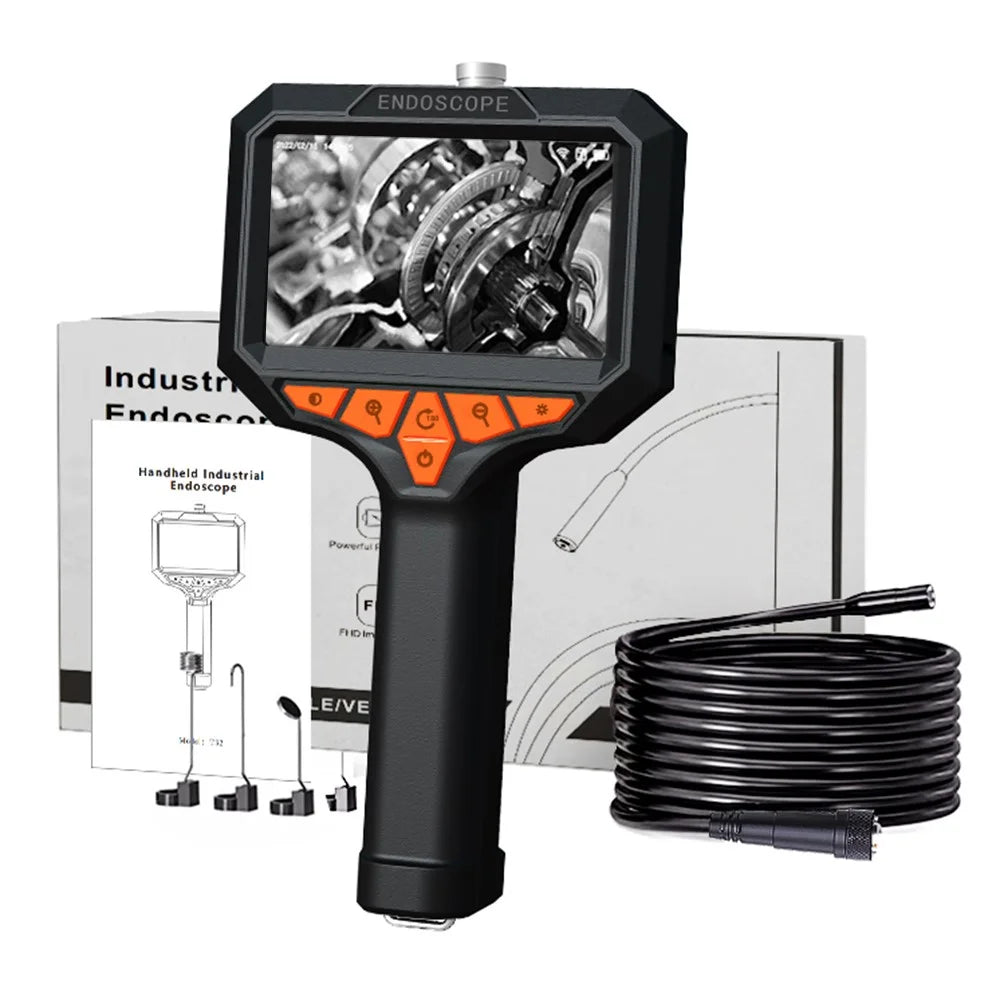 T32-AV 8mm Single Lens Endoscope 4.3 Inch Screen 1080P HD Handheld Inspection Camera - 100m Hard Wire - 1