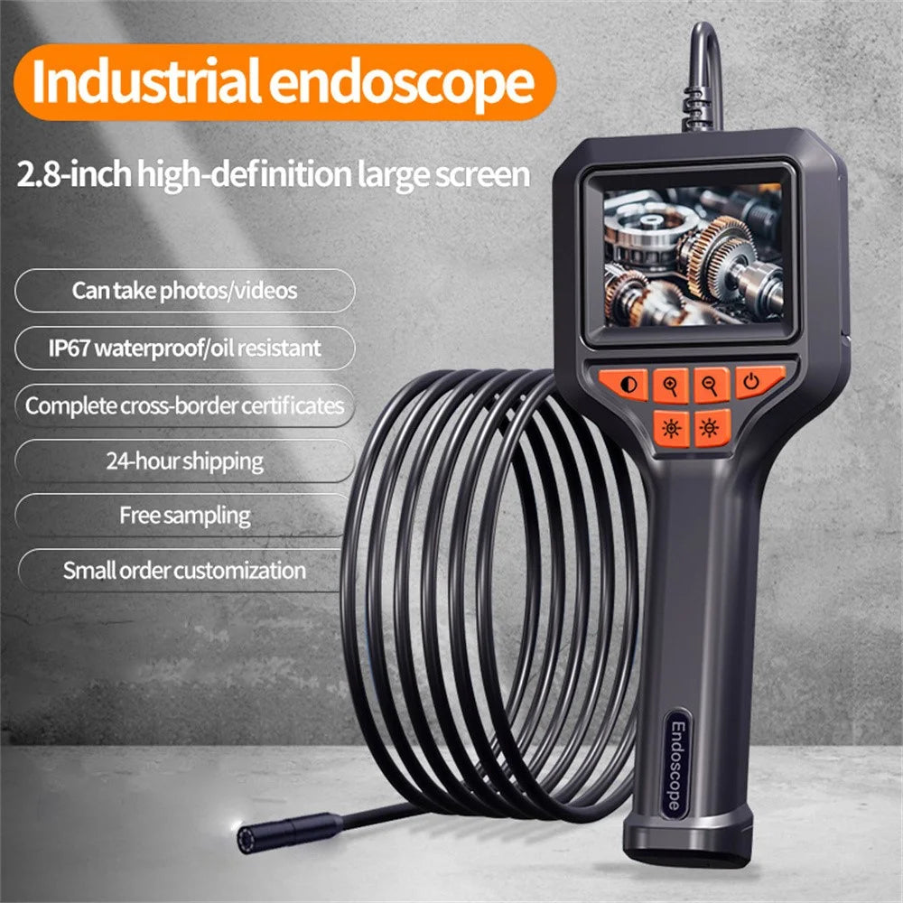 T33-AV 8mm Single Lens HD Handheld Endoscope with Screen Industrial Borescope - 1m Wire - 2
