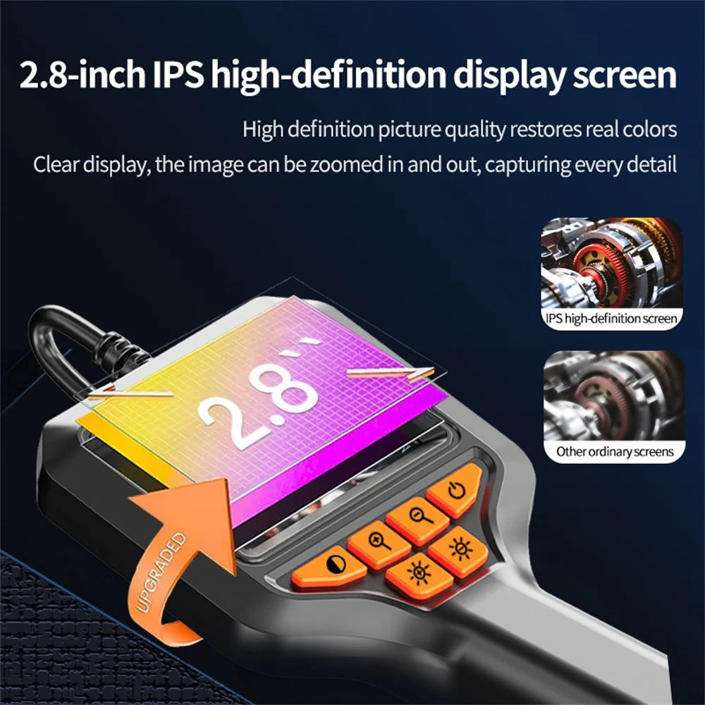 T33-AV 8mm Single Lens HD Handheld Endoscope with Screen Industrial Borescope - 1m Wire - 3