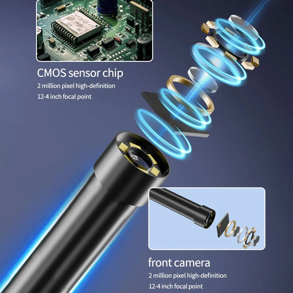 T33-AV 8mm Single Lens HD Handheld Endoscope with Screen Industrial Borescope - 1m Wire - 4