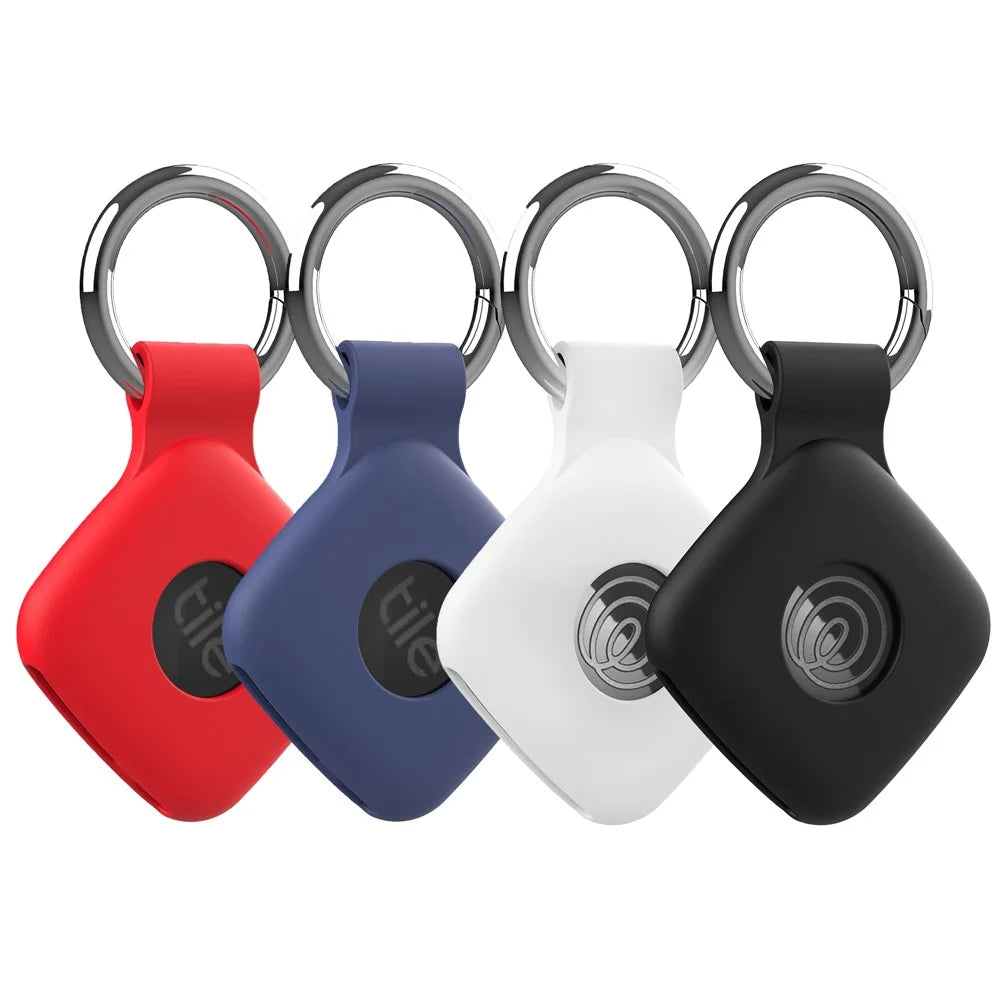 For Tile Mate (2024)  /  (2022) Bluetooth-compatible Tracker Silicone Case Anti Drop Protective Cover With Keychain - Black - 4