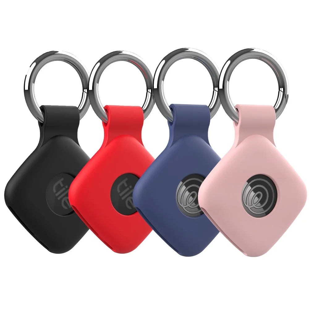 For Tile Mate (2024)  /  (2022) Bluetooth-compatible Tracker Silicone Case Anti Drop Protective Cover With Keychain - Black - 5