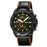 SKMEI 9347 Stylish Men Leather Strap Luminous Calendar Quartz Watch - Black Strap / Green Dial - 1
