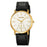 SKMEI 2308 Simple Stylish Leather Strap Round Quartz Watch - Gold - 1