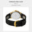 SKMEI 2308 Simple Stylish Leather Strap Round Quartz Watch - Gold - 2