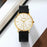 SKMEI 2308 Simple Stylish Leather Strap Round Quartz Watch - Gold - 5