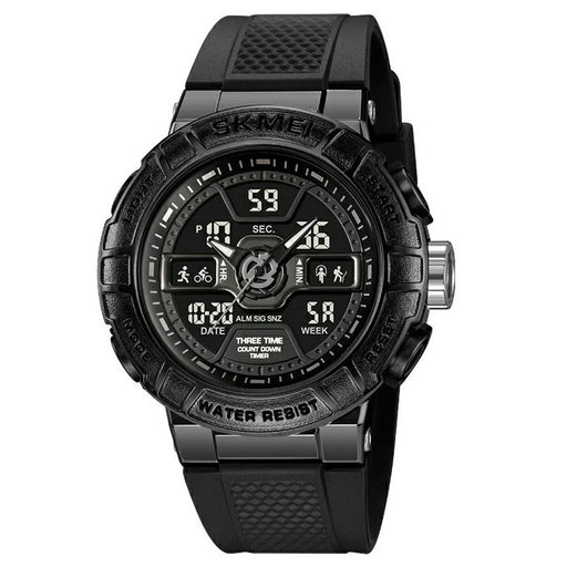 SKMEI 2227 Outdoor Sports Luminous Electronic Watch 50m Waterproof Calendar Stopwatch - Black - 1