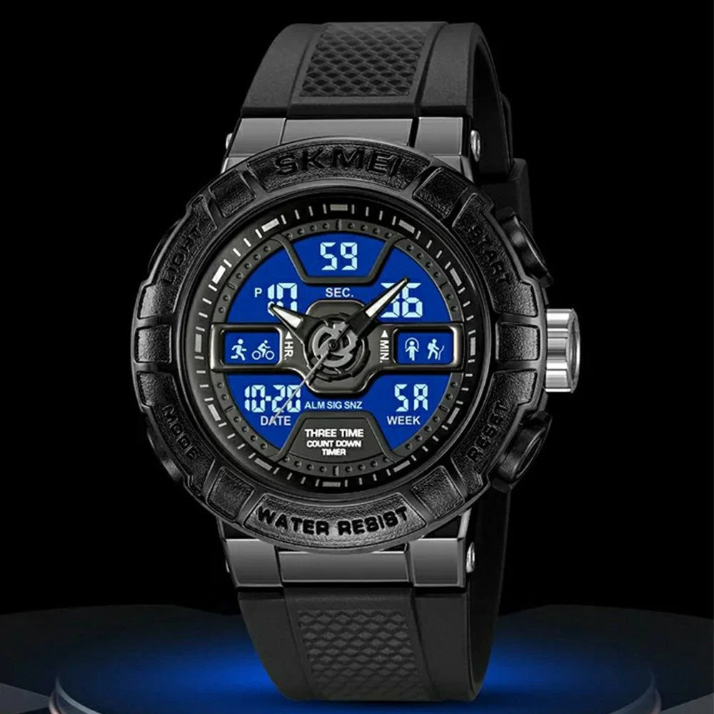 SKMEI 2227 Outdoor Sports Luminous Electronic Watch 50m Waterproof Calendar Stopwatch - Black - 3
