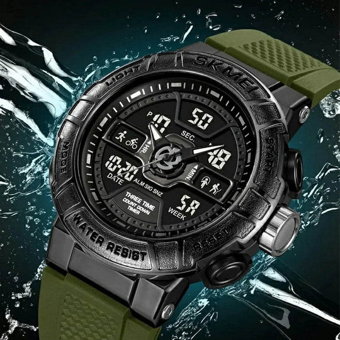 SKMEI 2227 Outdoor Sports Luminous Electronic Watch 50m Waterproof Calendar Stopwatch - Black - 4
