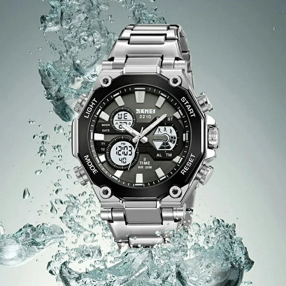 SKMEI 2210 Casual Electronic Watch Digital Display Luminous Wrist Watch - Silver - 4