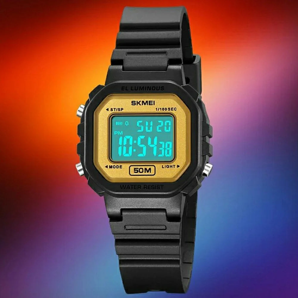 SKMEI 2326 Digital Electronic Watch For Students Square LED Display 50M Water Resistant - White - 3