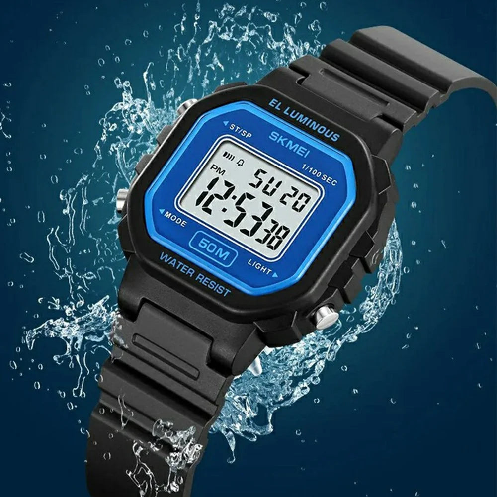 SKMEI 2326 Digital Electronic Watch For Students Square LED Display 50M Water Resistant - White - 4