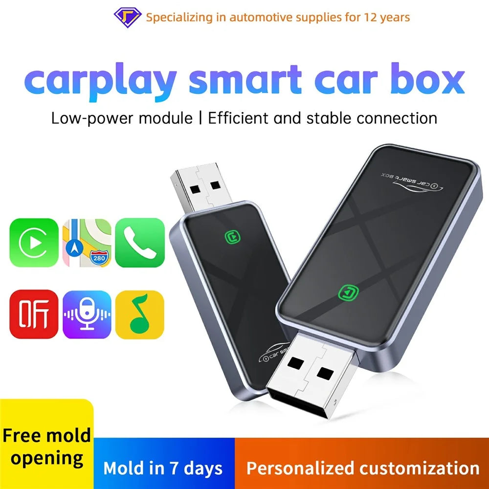 BY967B USB Flash Drive Car Wired to Wireless Carplay Android Auto 2 in 1 Smart Box - 2
