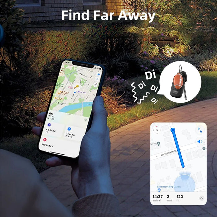 Rugby Shape Smart Tracker Key Wallet Item Anti-Lost Mini Global Finder for iOS - Brown - 4