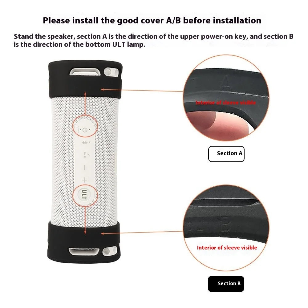 2Pcs For Sony ULT Field 1 Silicone Case Bluetooth-compatible Speaker Protective Cover - Black - 2