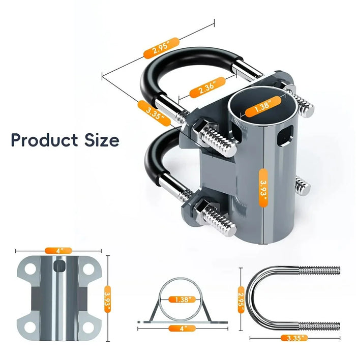 U-Clamp Pipe Adapter for Starlink V2 Satellite Internet Kit Mounting Bracket for RV Yacht - 5