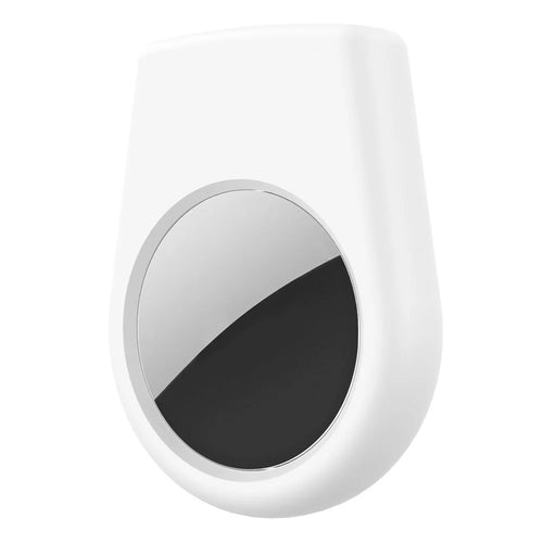 For Apple AirTag Silicone Case with Safety Pin Tracker Holder Cover for Children Elderly - White - 1
