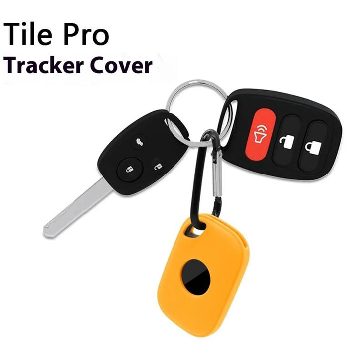 For Tile Pro (2024) Silicone Case Bluetooth-compatible Tracker Protective Cover with Hanging Buckle - Sky Blue - 7