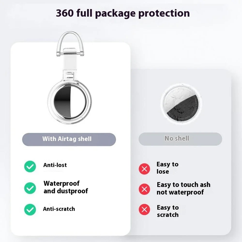 Clear PC Hard Case for Apple AirTag Tracker Protective Cover - 3