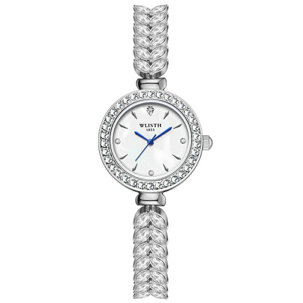 WLISTH 6195 Zircon Decor Women Quartz Watch Metal Strap Round Wrist Watch - 1