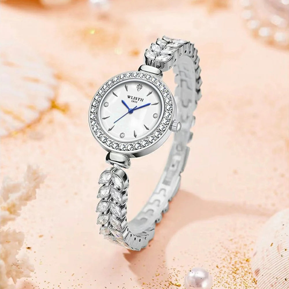 WLISTH 6195 Zircon Decor Women Quartz Watch Metal Strap Round Wrist Watch - 5