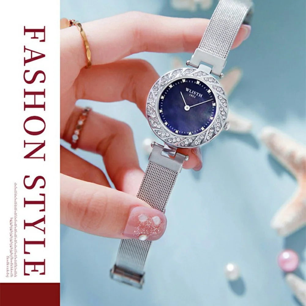 WLISTH 6198 Rhinestone Decor Stylish Round Women Quartz Watch - Rose Gold - 6