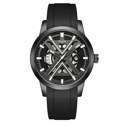 WLISTH 6183 Simple Stylish Luminous Quartz Watch with Silicone Strap - Black - 1