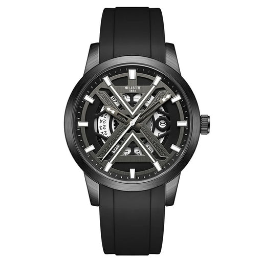 WLISTH 6183 Simple Stylish Luminous Quartz Watch with Silicone Strap - Black - 1